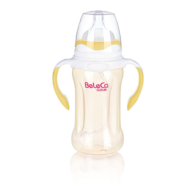 貝樂(lè)嘉黃白兩色雙柄嬰兒全自動(dòng)奶瓶