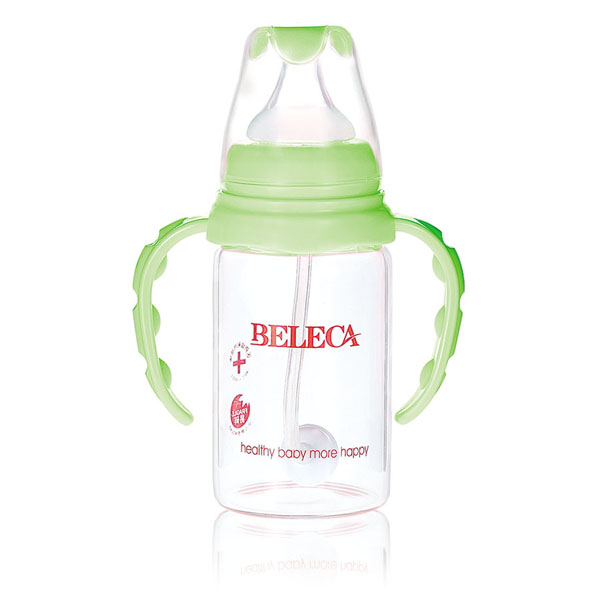貝樂嘉綠色雙柄全自動嬰兒雙層防爆奶瓶