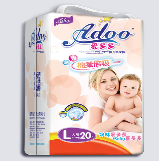 愛(ài)多多棉柔倍吸嬰兒紙尿褲L碼20片