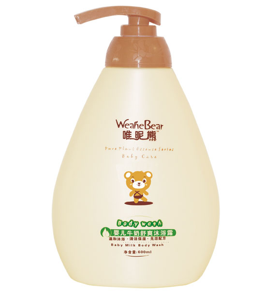 唯昵熊嬰兒牛奶舒爽沐浴露600ml