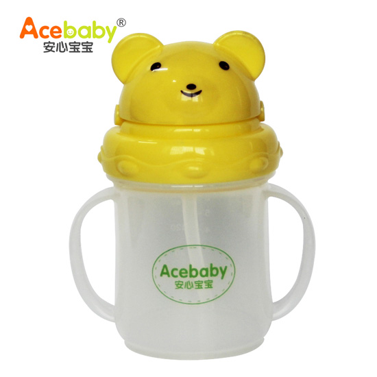 安心寶寶200ml廣口熊仔學(xué)飲杯黃蓋
