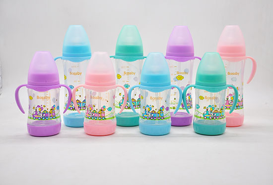 貝斯比寬口弧形晶鉆玻璃防爆奶瓶