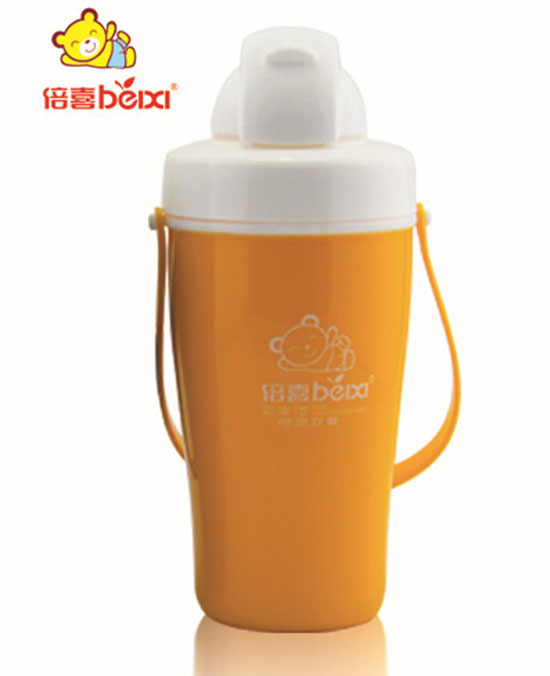 倍喜帶手提雙層吸管杯學(xué)生隨身杯350ML(粉紅色)