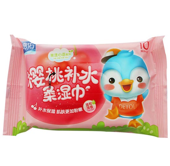 德佑一次性嬰兒櫻桃補水濕巾10片