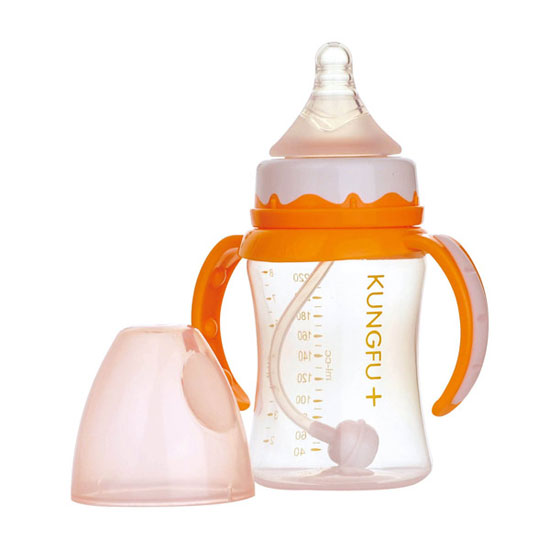 功夫?qū)氊怭P寬口自動(dòng)小奶瓶橙色