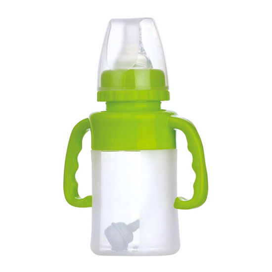 功夫?qū)氊惾枘z標(biāo)準(zhǔn)口徑帶柄自動小奶瓶