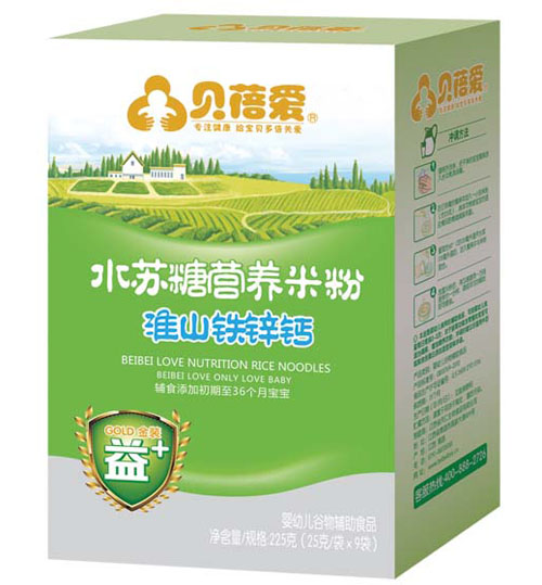 貝蓓愛水蘇糖淮山鐵鋅鈣米粉盒裝