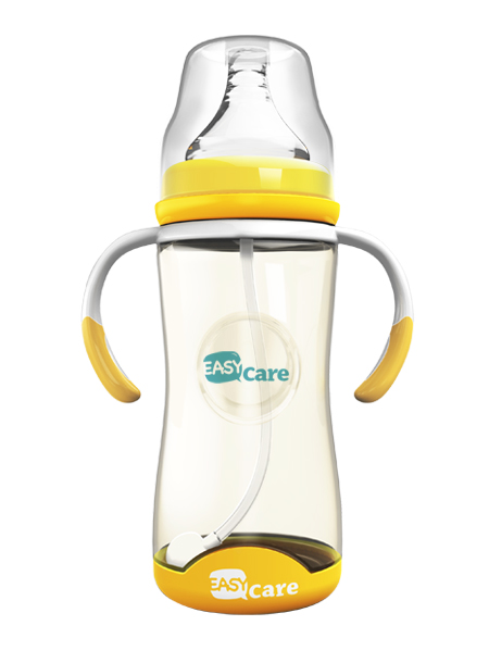 伊斯卡爾260mlPPSU自動(dòng)寬口徑感溫奶瓶(黃)