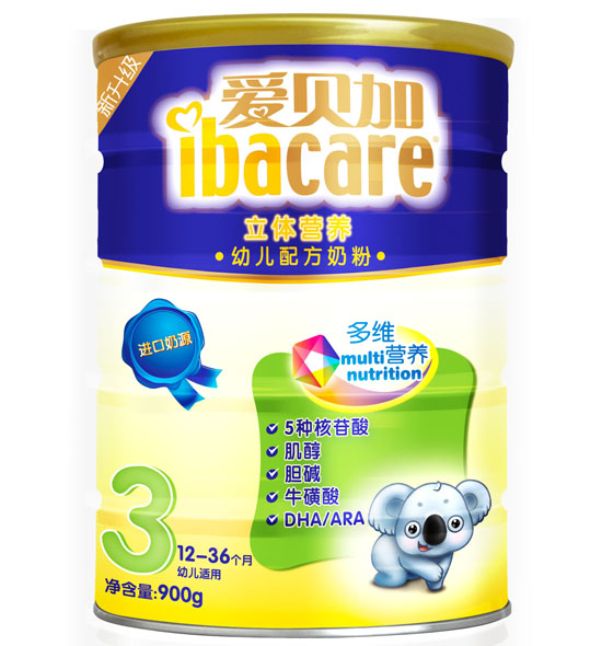 愛貝加立體營養(yǎng)幼兒配方奶粉罐裝3段