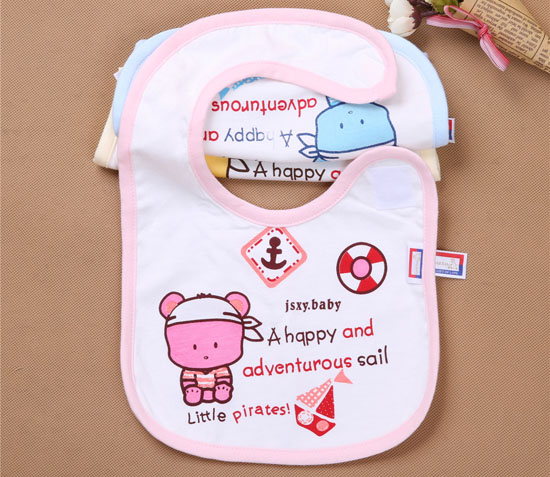 金色小魚(yú)單面麻塞爾纖維小豆熊口水圍