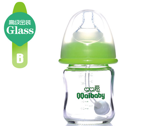 Q0愛寬口徑無把手自動(dòng)鋼化玻璃奶瓶120ML