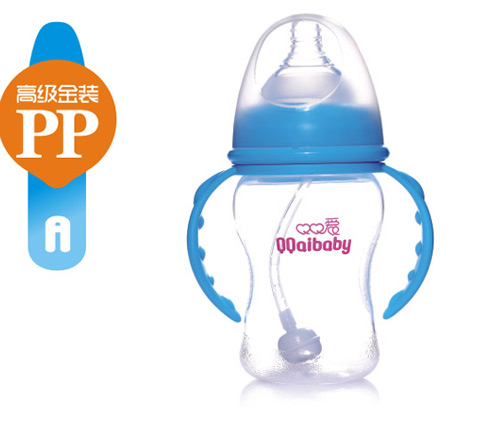 Q0愛(ài)寬口徑雙柄自動(dòng)PP奶瓶180ML
