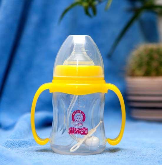 菲兒寶210MLPP全自動(dòng)雙柄寬口奶瓶(黃)