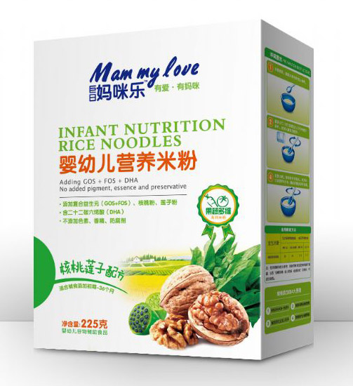 巨日媽咪樂嬰幼兒核桃蓮子配方營(yíng)養(yǎng)米粉(盒裝)