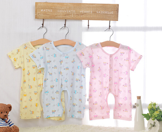 安米小熊大眼娃短袖開檔哈衣A1964