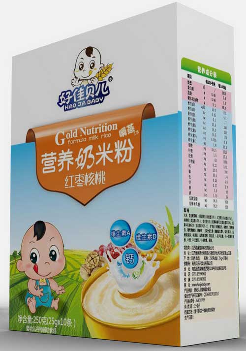 好佳貝兒紅棗核桃盒裝營養(yǎng)奶米粉