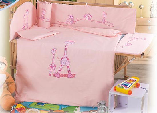 嬰兒坊嬰幼兒床品多件套紅色