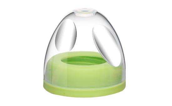 比酷熊寬口奶瓶牙蓋綠色