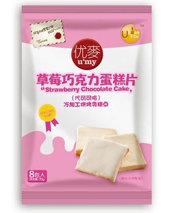 優(yōu)麥草莓味蛋糕片(8片裝)
