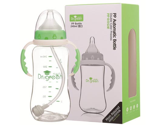 格林博士寬口PP自動(dòng)奶瓶240ML綠色