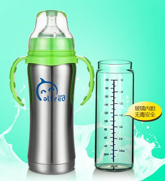 藍精靈不銹鋼保溫奶瓶