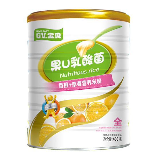 GV寶貝果U乳酸菌香橙草莓營養(yǎng)米粉