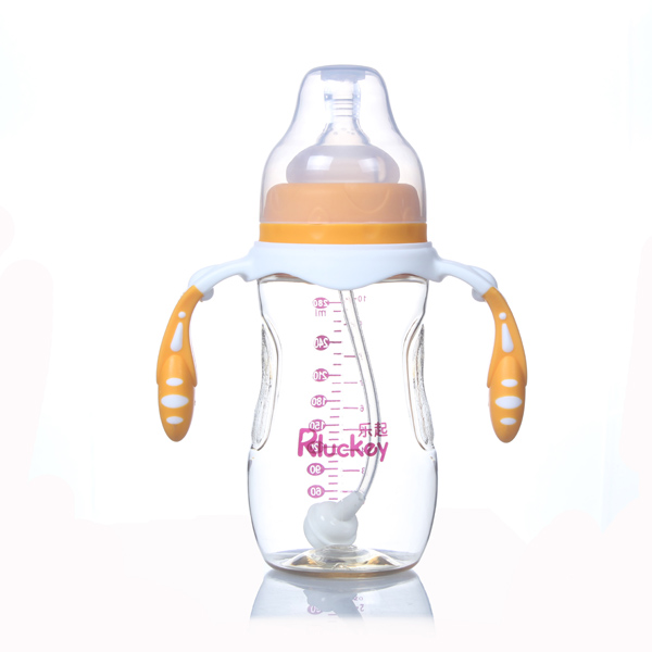 樂起寬口徑PPSU奶瓶黃色