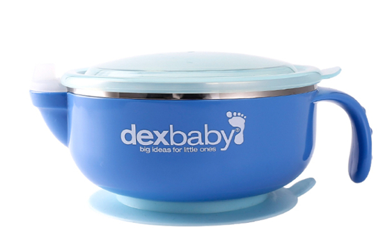 Dexbaby 不銹鋼保溫吸盤碗藍(lán)色