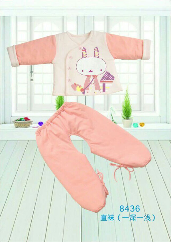 快樂小天天保暖棉衣套裝 粉色小兔子