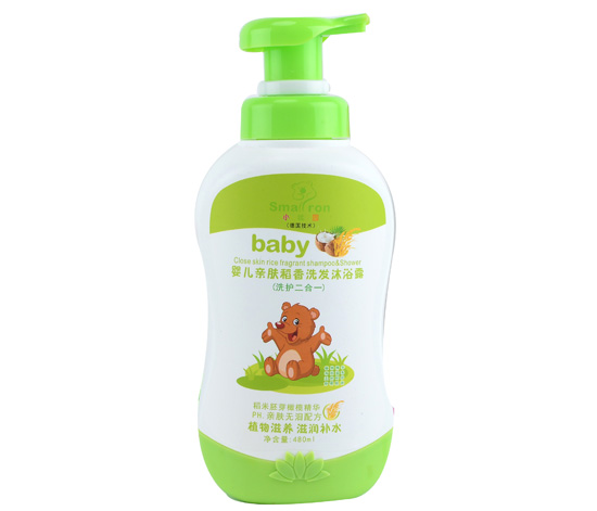 小狀園嬰兒親膚稻香洗發(fā)沐浴露480ML