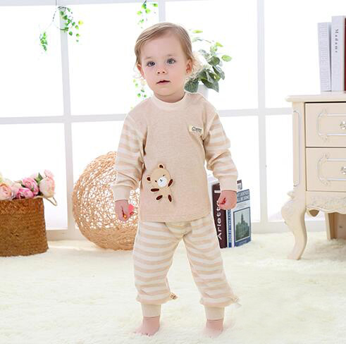 蓓琪兔嬰兒服飾2015秋冬新品彩棉系列肩扣套裝0