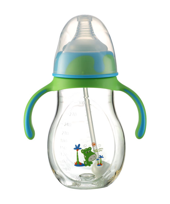 優(yōu)嘻噯黃金PA自動(dòng)奶瓶300ml綠色