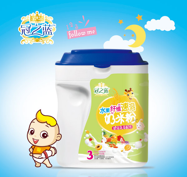 冠之藍(lán)水果纖維速溶奶米粉{鱈魚(yú)蔬菜}