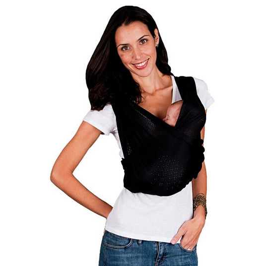 雙回路育兒嬰兒背巾黑