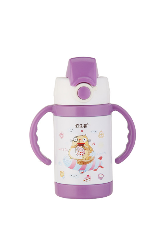 好樂嬰水杯雙柄小容量紫色