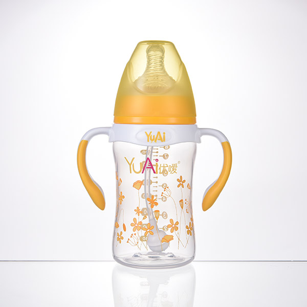 優(yōu)噯8安寬口弧線型手柄自動(dòng)PP奶瓶(240ml)