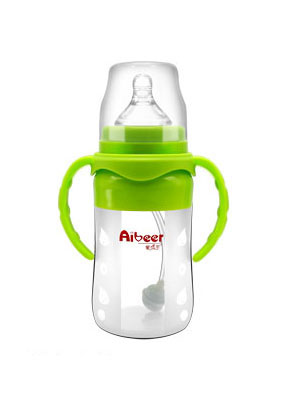 愛貝爾硅膠寬口徑防脹氣自動(dòng)奶瓶220ML