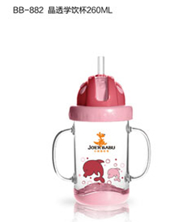 小袋鼠巴布晶透學飲杯260ml紅色.jpg 小袋鼠巴布晶透學飲杯260ml紅色.jpg