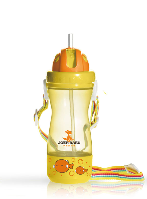 小袋鼠巴布多功能零食盒水壺400ml黃色