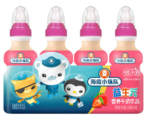 海底小縱隊(duì)益生元草莓味營(yíng)養(yǎng)牛奶飲品四瓶