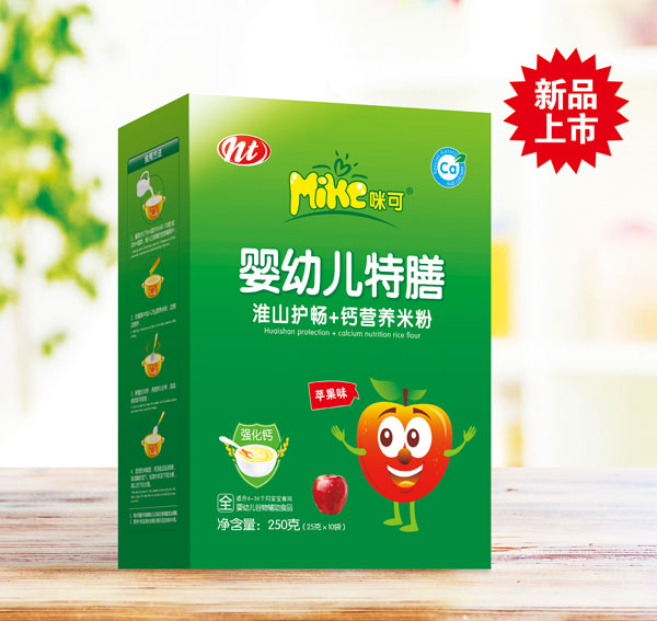 咪可嬰幼兒特膳淮山護(hù)暢+鈣營養(yǎng)米粉(蘋果味)盒裝