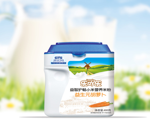 樂吖樂益智護(hù)暢小米營(yíng)養(yǎng)米粉益生元胡蘿卜桶裝