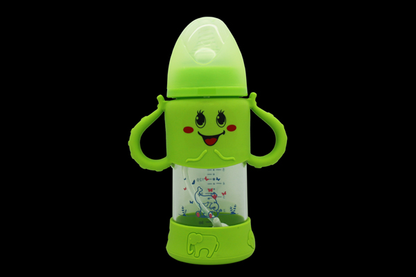 貝臣240ml 寬口章魚硅膠套晶鉆自動(dòng)吸奶瓶