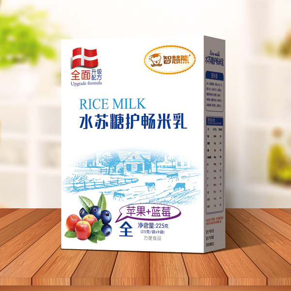 智慧熊水蘇糖護暢米乳-蘋果+藍莓 盒裝