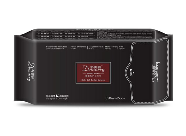 多美麗健康私護衛(wèi)生巾5片-加長夜用350mm黑色包裝
