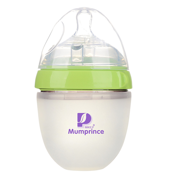媽咪王子硅膠超寬口150ml奶瓶 綠色