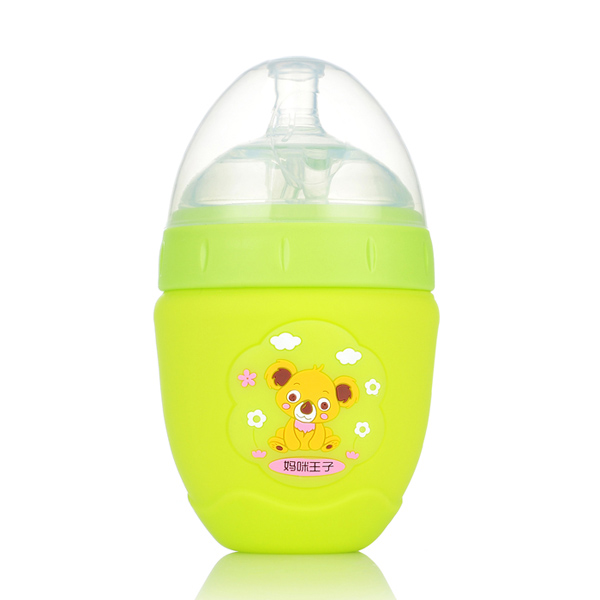 媽咪王子防摔超寬口玻璃奶瓶150ml 綠色