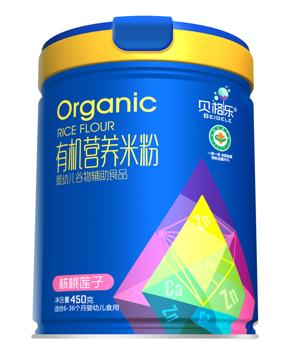 貝格樂有機(jī)營養(yǎng)米粉-核桃蓮子 聽裝