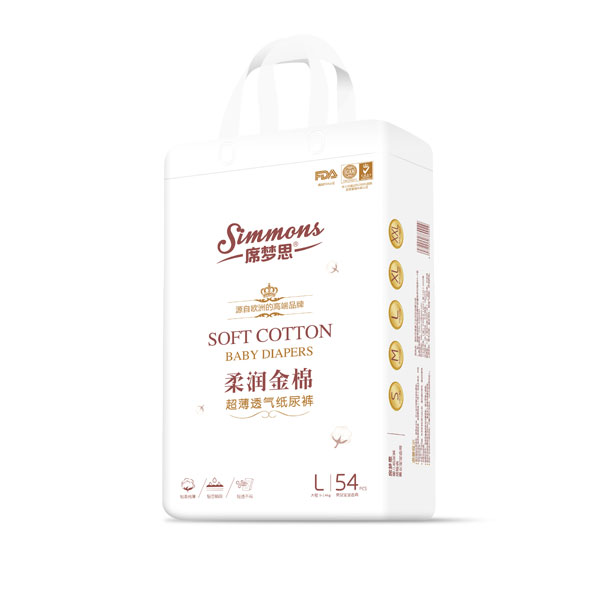 席夢(mèng)思柔潤(rùn)金棉超薄透氣紙尿褲L54
