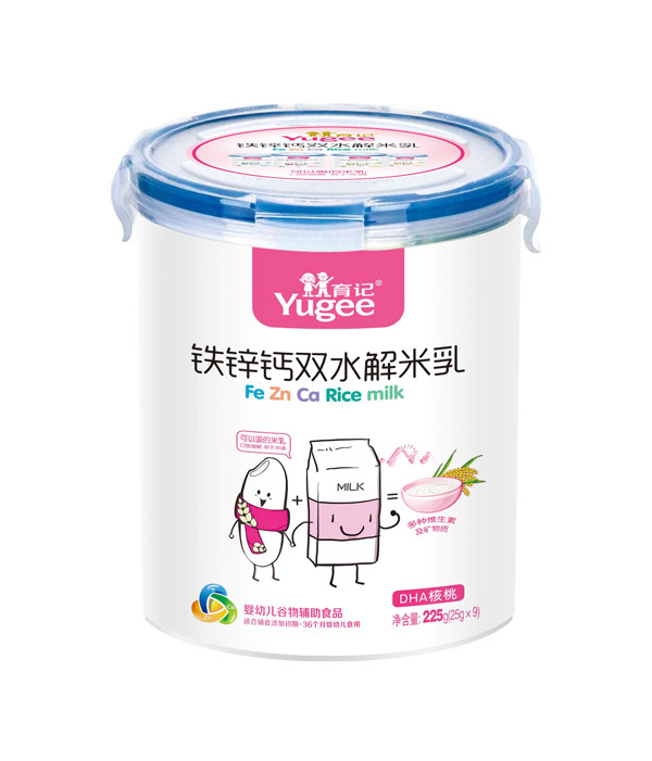 育記鐵鋅鈣雙水解米乳-DHA核桃225克樂扣裝